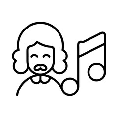 classical music icon, classical music line art - simple line art of classical music, perfect for classical music logos and icons and themed design