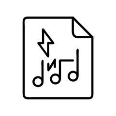 digital audio file icon, digital audio file line art - simple line art of digital audio file, perfect for digital audio file logos and icons and themed design