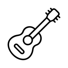 guitar icon, guitar line art - simple line art of guitar, perfect for guitar logos and icons and themed design