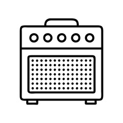 guitar amplifier icon, guitar amplifier line art - simple line art of guitar amplifier, perfect for guitar amplifier logos and icons and themed design