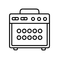 guitar amplifier icon, guitar amplifier line art - simple line art of guitar amplifier, perfect for guitar amplifier logos and icons and themed design