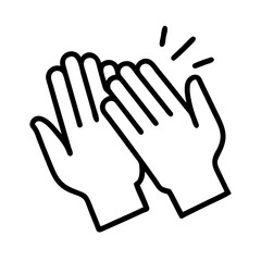 Obraz premium hand clapping applause icon, hand clapping applause line art - simple line art of hand clapping applause, perfect for hand clapping applause logos and icons and themed design