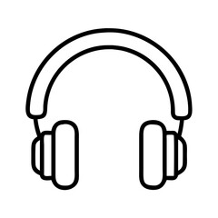headphones icon, headphones line art - simple line art of headphones, perfect for headphones logos and icons and themed design