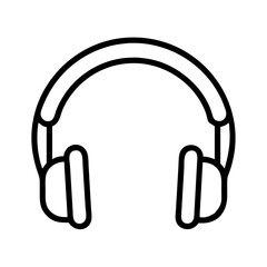 headphones icon, headphones line art - simple line art of headphones, perfect for headphones logos and icons and themed design