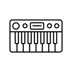 keyboard synthesizer icon, keyboard synthesizer line art - simple line art of keyboard synthesizer, perfect for keyboard synthesizer logos and icons and themed design