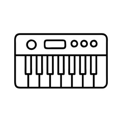 keyboard synthesizer icon, keyboard synthesizer line art - simple line art of keyboard synthesizer, perfect for keyboard synthesizer logos and icons and themed design