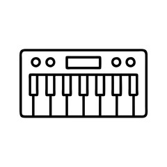 keyboard synthesizer icon, keyboard synthesizer line art - simple line art of keyboard synthesizer, perfect for keyboard synthesizer logos and icons and themed design
