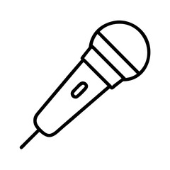 microphone icon, microphone line art - simple line art of microphone, perfect for microphone logos and icons and themed design