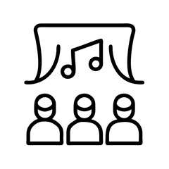 musical theater icon, musical theater line art - simple line art of musical theater, perfect for musical theater logos and icons and themed design