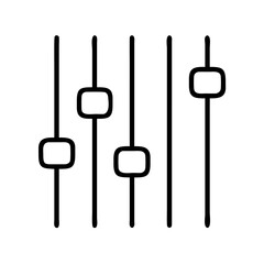 music equalizer icon, music equalizer line art - simple line art of music equalizer, perfect for music equalizer logos and icons and themed design