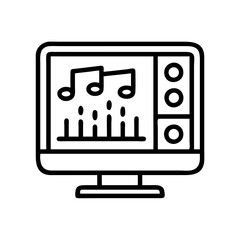 music production software icon, music production software line art - simple line art of music production software, perfect for music production software logos and icons and themed design