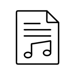 music sheet icon, music sheet line art - simple line art of music sheet, perfect for music sheet logos and icons and themed design
