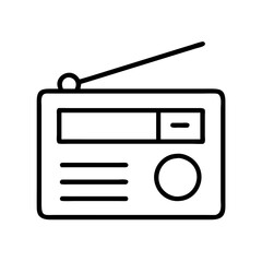 radio icon, radio line art - simple line art of radio, perfect for radio logos and icons and themed design
