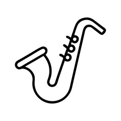 saxophone solo icon, saxophone solo line art - simple line art of saxophone solo, perfect for saxophone solo logos and icons and themed design
