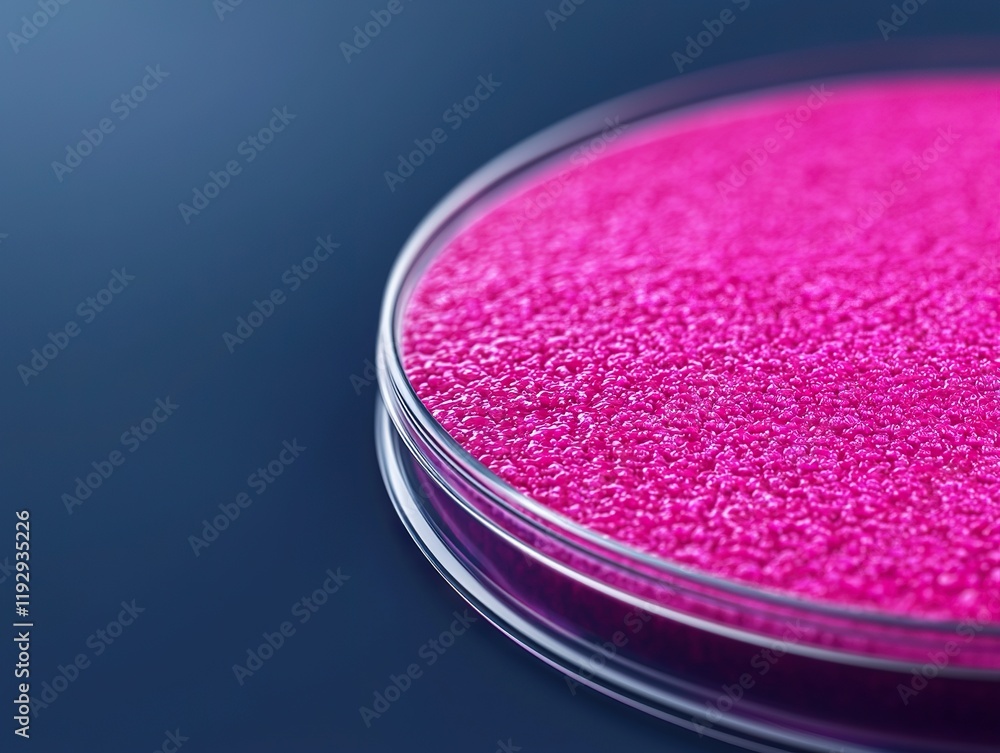 Poster experimenting with pink powder in a laboratory setting close-up view scientific exploration controll