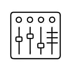 sound mixer icon, sound mixer line art - simple line art of sound mixer, perfect for sound mixer logos and icons and themed design