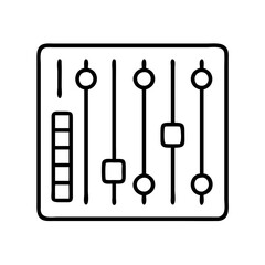 sound mixer icon, sound mixer line art - simple line art of sound mixer, perfect for sound mixer logos and icons and themed design