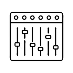 sound mixer icon, sound mixer line art - simple line art of sound mixer, perfect for sound mixer logos and icons and themed design