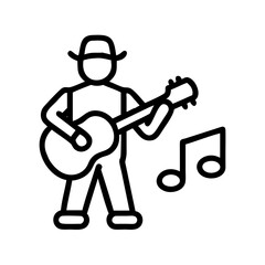street musician icon, street musician line art - simple line art of street musician, perfect for street musician logos and icons and themed design