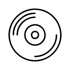 vinyl record icon, vinyl record line art - simple line art of vinyl record, perfect for vinyl record logos and icons and themed design