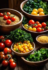 colorful close various nutritious ingredients bowls showcasing freshness vitality, rainbow, lgbtq, lgbt, pride, love, equality, vibrant, herbs, vegetables