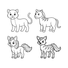 A Line art of animal dog coloring page for kids