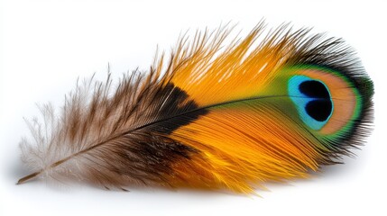 Obraz premium Close Up Feather on White