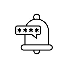 Notification authenticator outline icons, minimalist vector illustration ,simple transparent graphic element .Isolated on white background