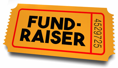 Fundraiser Raffle Ticket Enter to Win Jackpot Prize Worthy Cause 3d Illustration