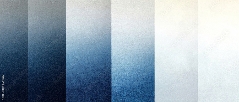 Poster Gradient backgrounds with smooth transitions in blue and white tones for creative designs and templates