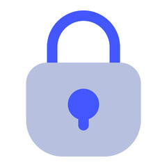 Simple Blue Lock Icon for Security Representation