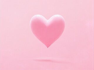 Soft pink heart floats gracefully against a pastel pink background, evoking feelings of love and warmth. Valentine&rsquo;s Day, date, engagement, love, wedding, background