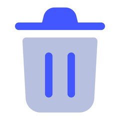 Simple Blue Trash Can Icon