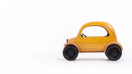 Obraz premium Vintage Wooden Car Isolated on White Background. Generative AI