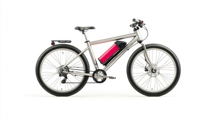 Fototapeta premium Modern Electric Bike on Minimalist White Background. Generative AI