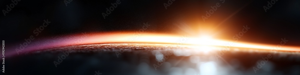 Poster light beam with abstract background and glowing light effect in dark space