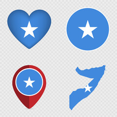 Somalia Flag Icons Pack. Vector illustration.