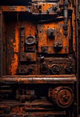 close exploration industrial textures emphasized dramatic lighting showcasing variety detail, aesthetic, angle, architecture, background, binary, building