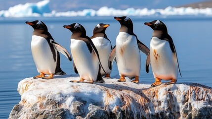 Obraz premium Penguins Standing on a Rock