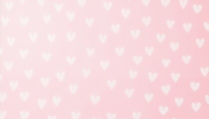 Cute pattern of white hearts on a soft pink background