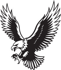 Fototapeta premium Majestic Eagle in Flight Silhouette