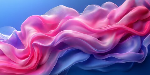 Obraz premium Pink blue fabric flows, abstract background. Design texture