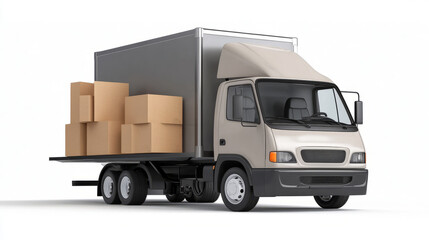 Obraz premium delivery truck with boxes 