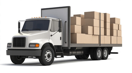 delivery truck with boxes 
