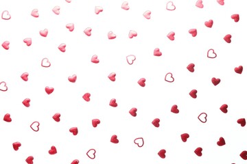 Beautiful red hearts on white background