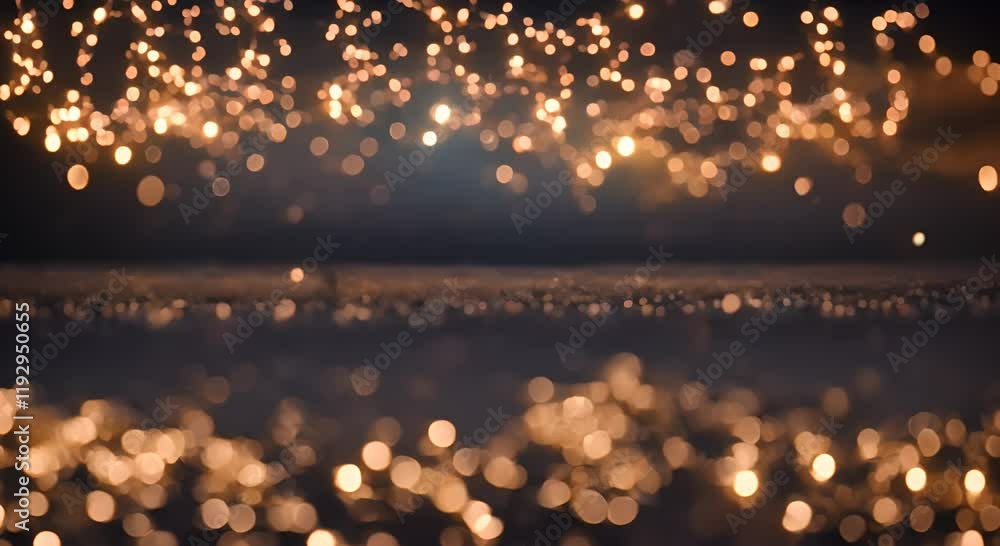 Poster tranquil bokeh effect with gentle floating lights 4k