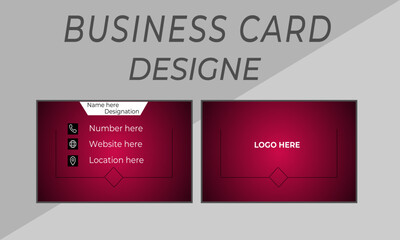 Creative modern and clean corporate  and easy business card design template.