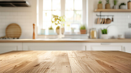 Kitchen rustic rural wood table top for promotion advertising product display with blurred modern interior mockup wooden tabletop over defocused kitchen background furniture and desk empty space.12