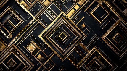 A dynamic overhead view highlighting a black and gold geometric art deco pattern used as a striking abstract backdrop