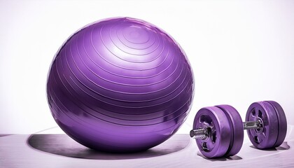 "The Perfect Balance: A Purple Stability Ball Illustration